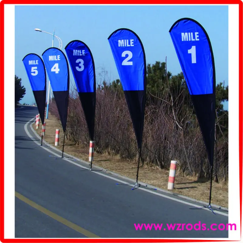 Strong 3 Years Warranty Lagrima Bandera 3.5m Teardrop Flag Pole  For Promotion