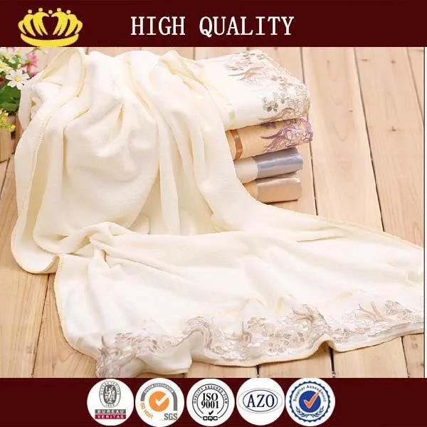 Хлопковые простые Вышитые махровые кружевные полотенца оптом