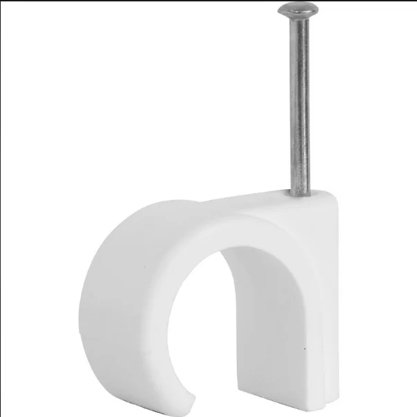 Сделано в Китае, высококачественный нейлоновый круглый держатель кабеля, зажим с бетонным гвоздем