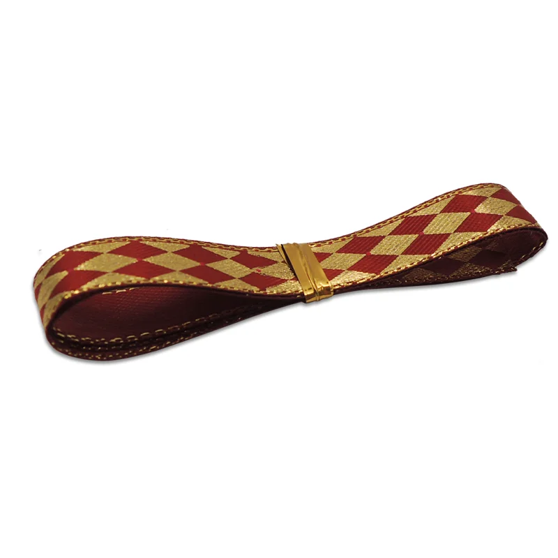 factory direct sale fashion 15 yards roll Single Face Gold Foil Printed Ribbon For Retail Package