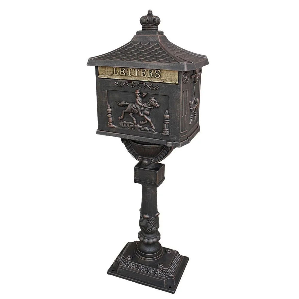 Brown Colour Cast Aluminum Mailbox CF-M-05 From Chengfeng