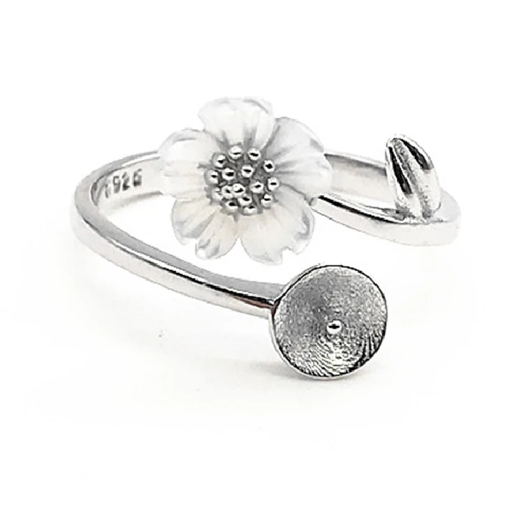 high quality wholesale luxury ladies sets fashion pearl pendant shell flower earrings 925 sterling silver bridal jewelry set