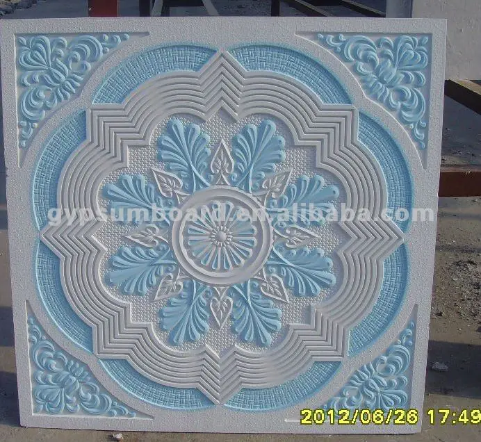 
60x60 or 2x2 painted artistic fiberglass gypsum ceiling tiles 