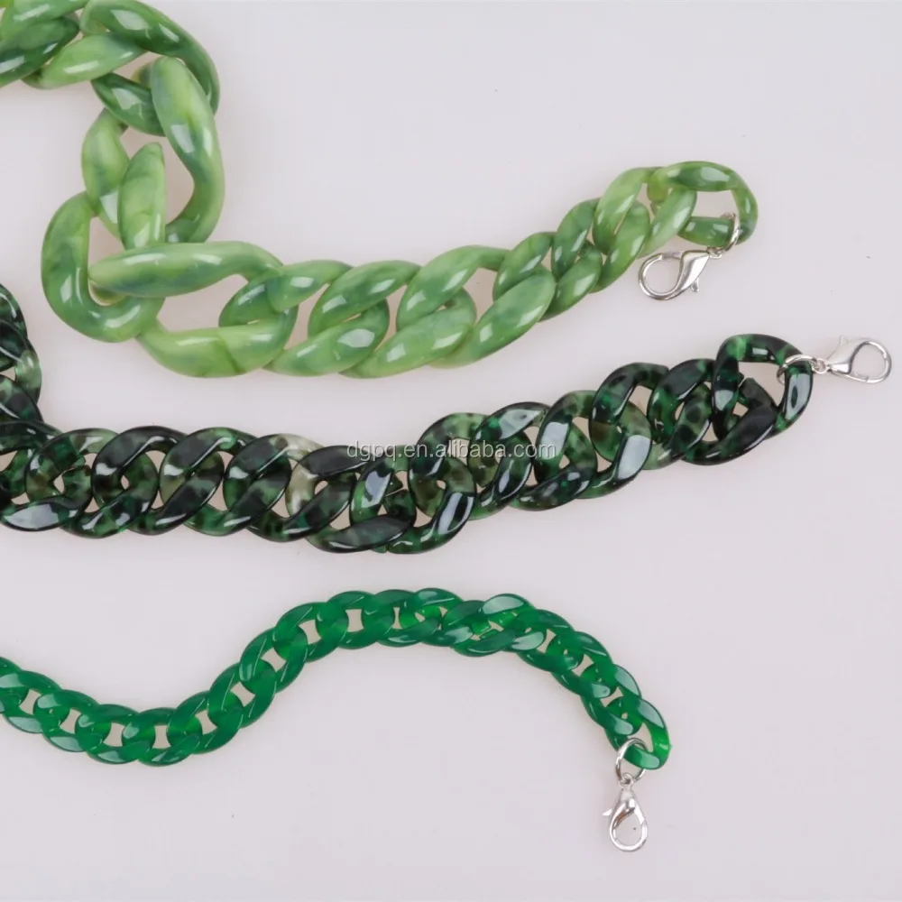 Tortoise shell Marble color resin/acrylic link chains for Clutch bag strap shoulder/handbag handle