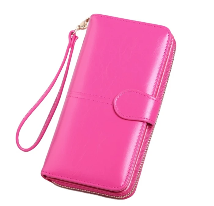 Guangzhou factory hot sale fashion long design wristlet ladies clutch purse women wallet