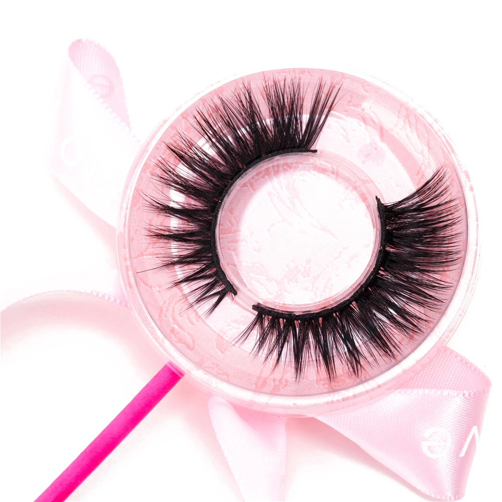 Wholesale Product 3D Mink False Eyelash Strip Lashes Lollipop Packaging