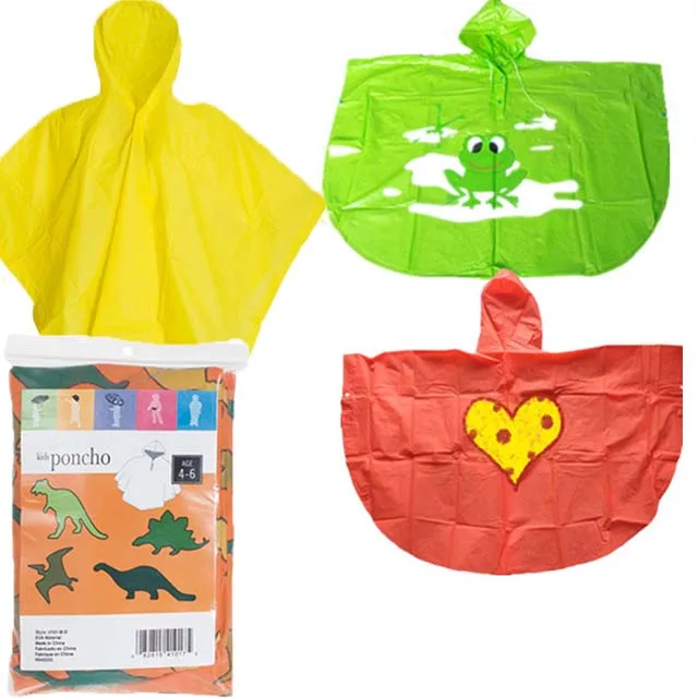 Hot sales cheap plastic PVC kids rain poncho/ children raincoat