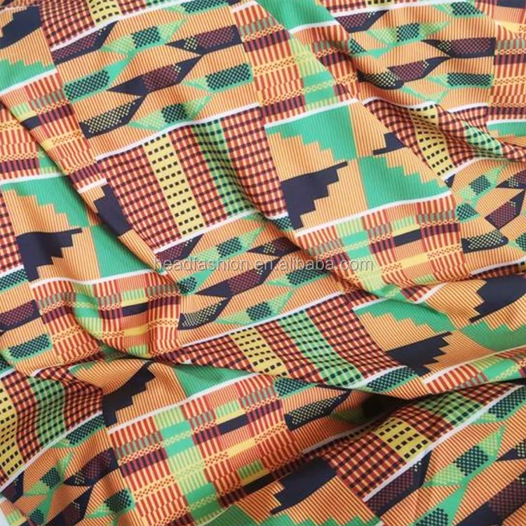 Queency African Print Ankara Style Cloth Lycra Polyester Cotton Spandex Fabric