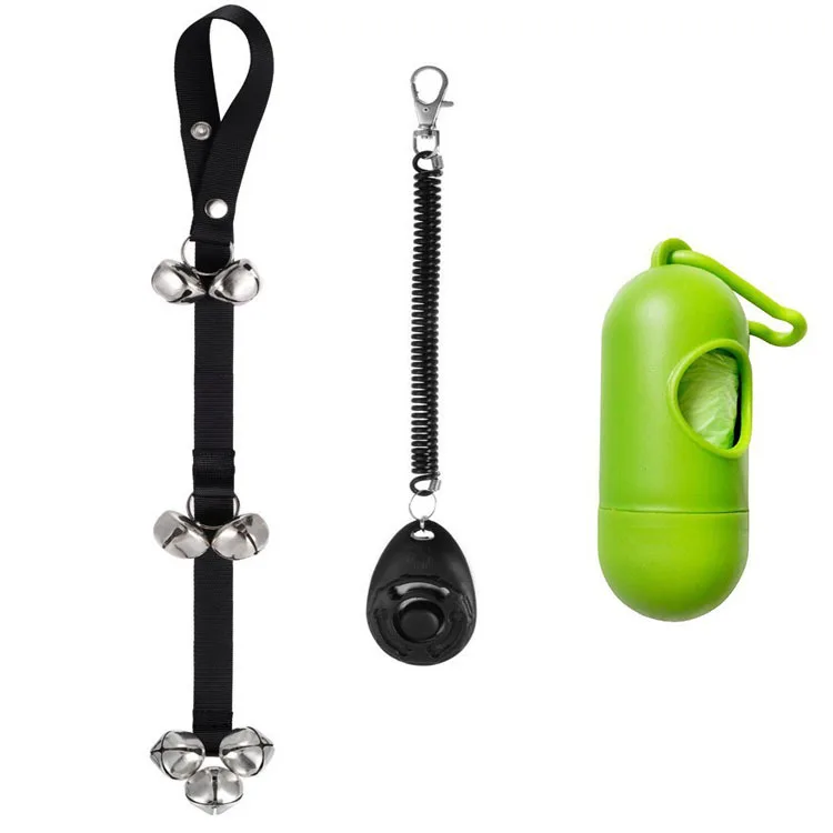 Premium Quality Training Potty Great Dog Bells, Clicker and Garbage Bag Picker For Outdoor