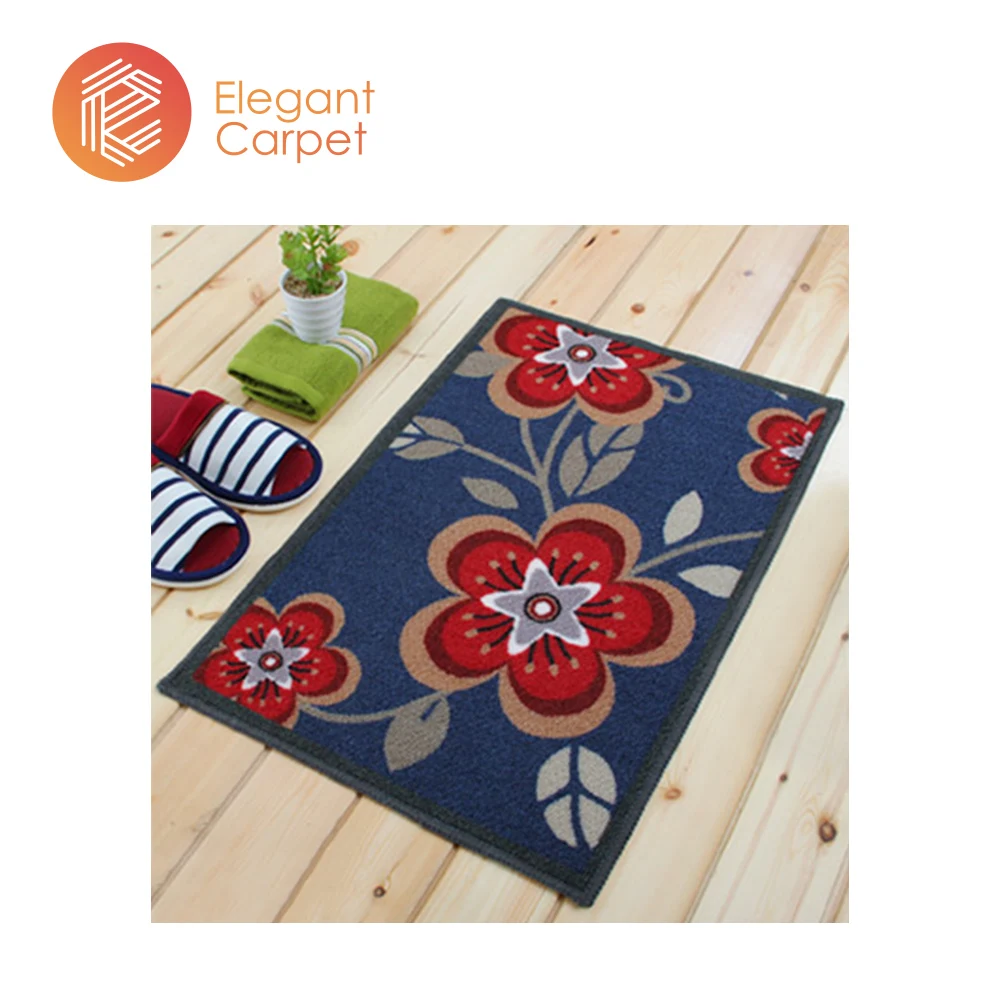 3d antislip digital nylon printed flower door floor mat