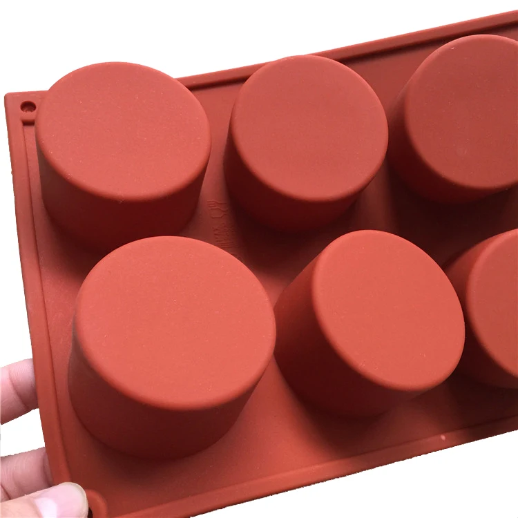 8 cavity Round Cylinder Soap mold silicone