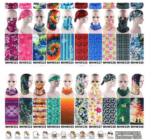 Wholesale Custom Logo Seamless Multifunctional headwear bandana