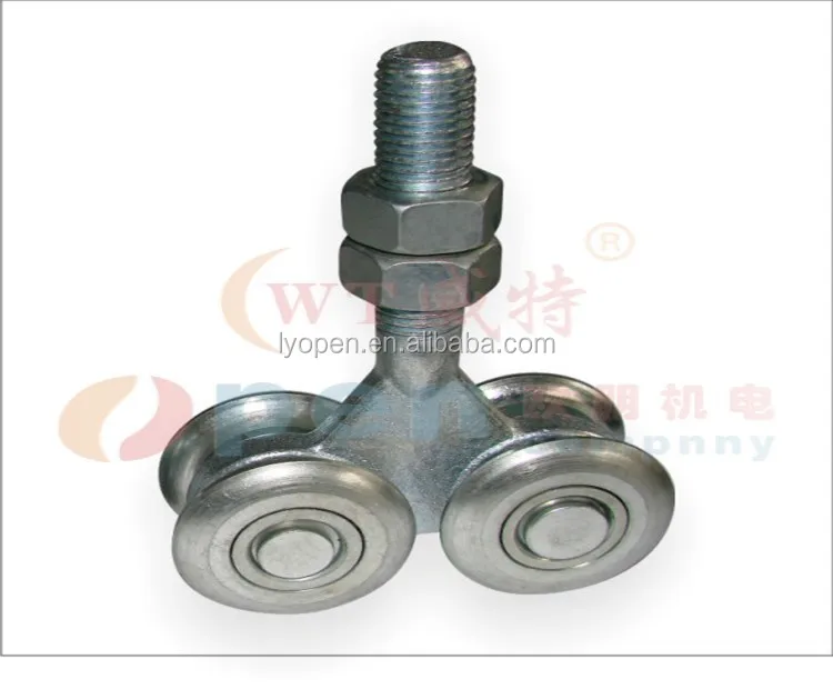 Steel Double Wheel Rail Hanging Trolley Silver Sliding Track Roller Hanging Barn Door Rail Trolley Wheel