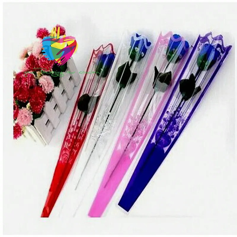 
Custom printed OPP BOPP flower sleeve bag single rose flower sleeve 