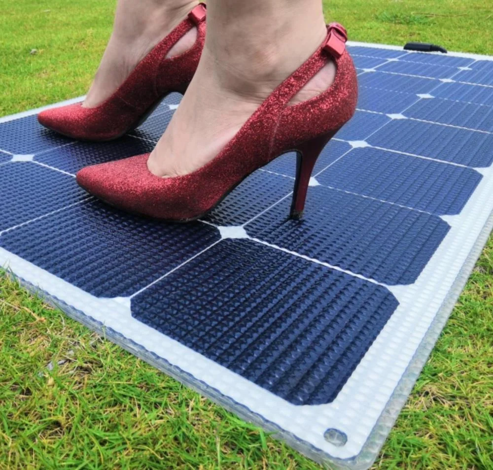 semi rigid solar panel 40w walk step drive on IBC solar cells CE ROHS salt mist test with high efficiency for home leisure use