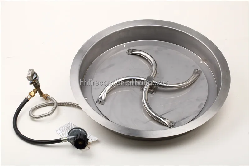 24 x 8 inch stainless steel drop in propane fire pit burner pan