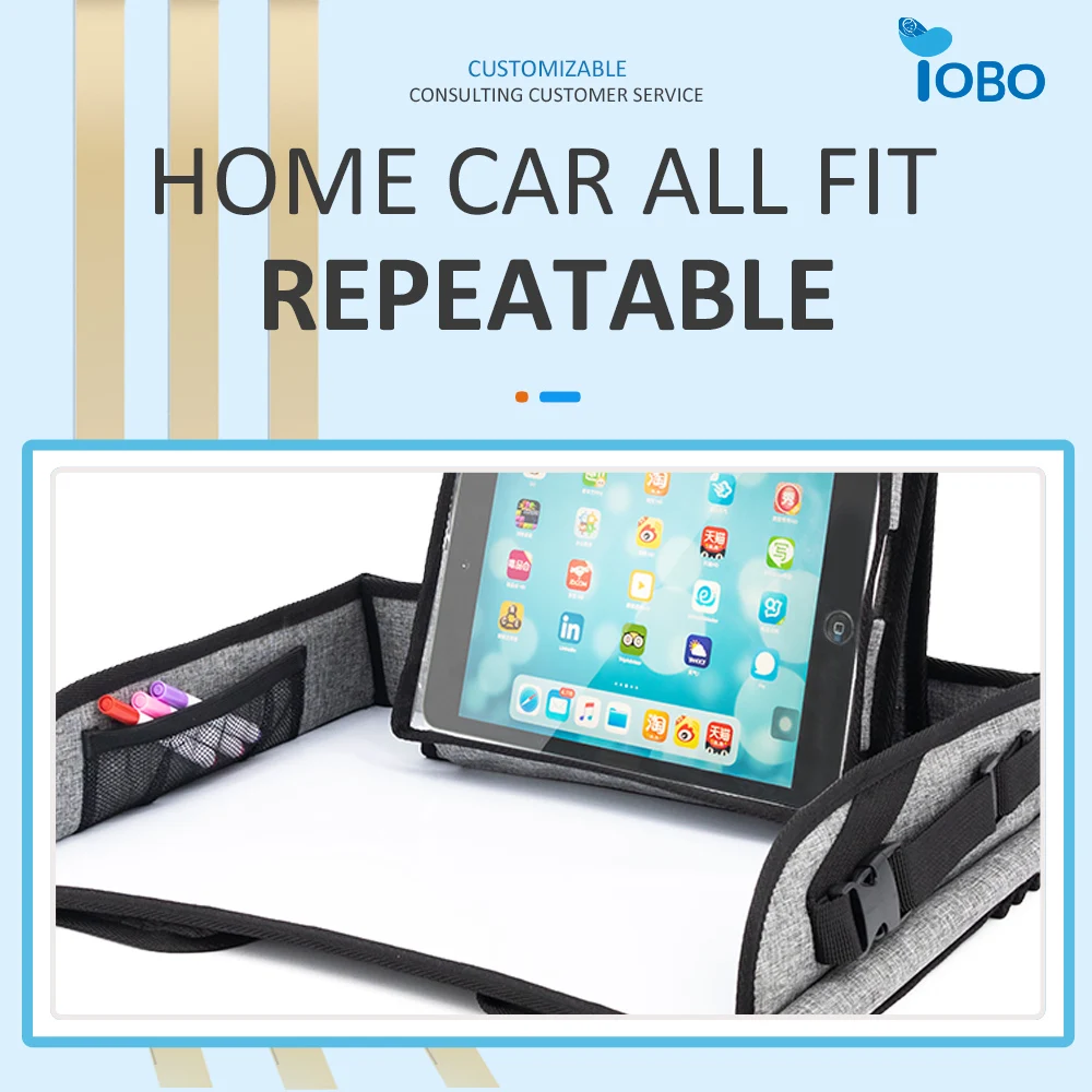 Логотип Съемный новейший дизайн Мягкий Складной дорожный лоток для автомобиля на заднем сиденье