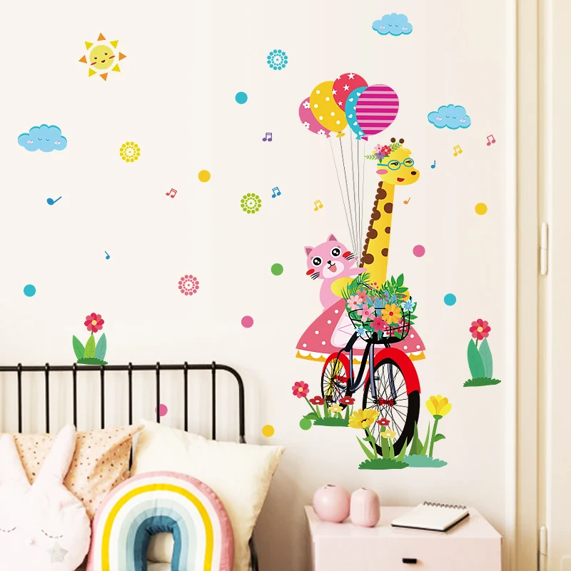 
Giraffe cat window PVC sticker kids room decor 3d wall stickers door wall sticker 