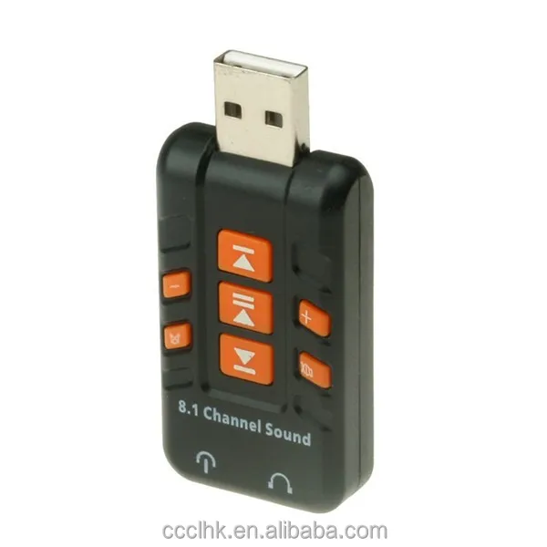 External 8.1 Channel USB 2.0 3D Audio Sound Card Adapter for PC Computer