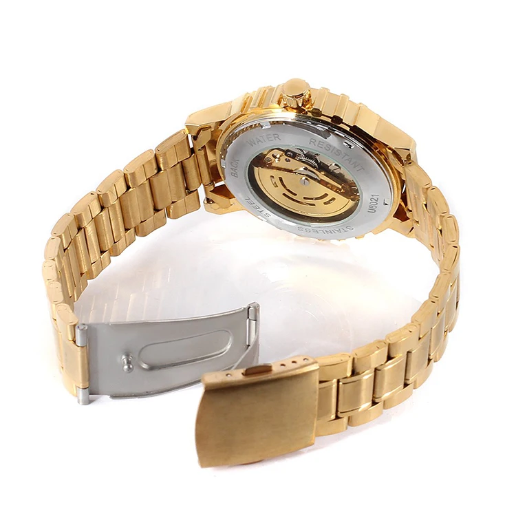 2017 New Design Winner Automatic Skeleton Watches For Girl Wholesale Automatic Women Gold Wristwatch SW3042