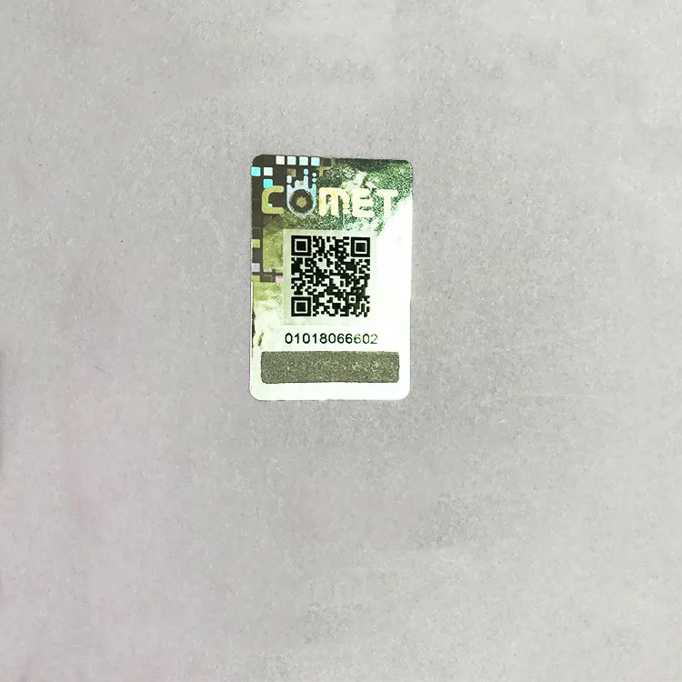 customized hologram sticker printing with QR-code serial number  and unique code