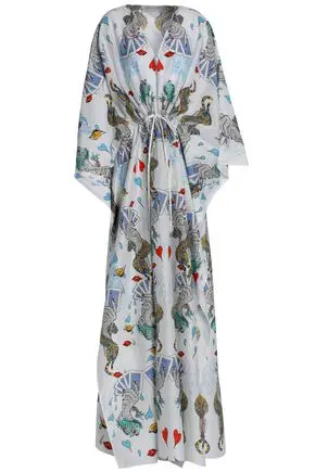 OEM Summer Floral Printed Cotton kaftan Oversized Maxi Beach Dress Wholesale