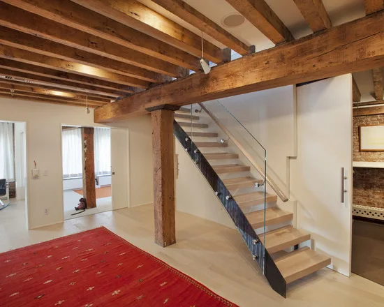 
Modern Steel Wood Straight Staircase/Stairs with Customized Railing 