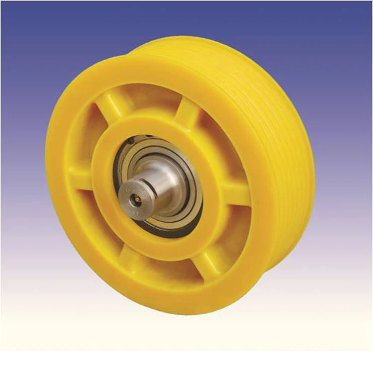 Passenger elevator traction sheave nylon pulley for elevator deflector