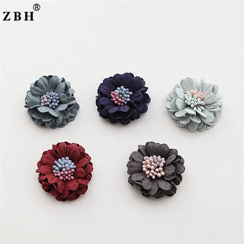 Mini Soft Leather Flower For Decoration Diy Fabric Flower Accessories