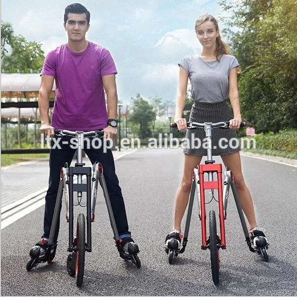 2022 Exercise Outdoor Sports Cool 3 wheel Roller Skating Shoes bike Folding Skating Bike with Roller Skating Shoes For Adult