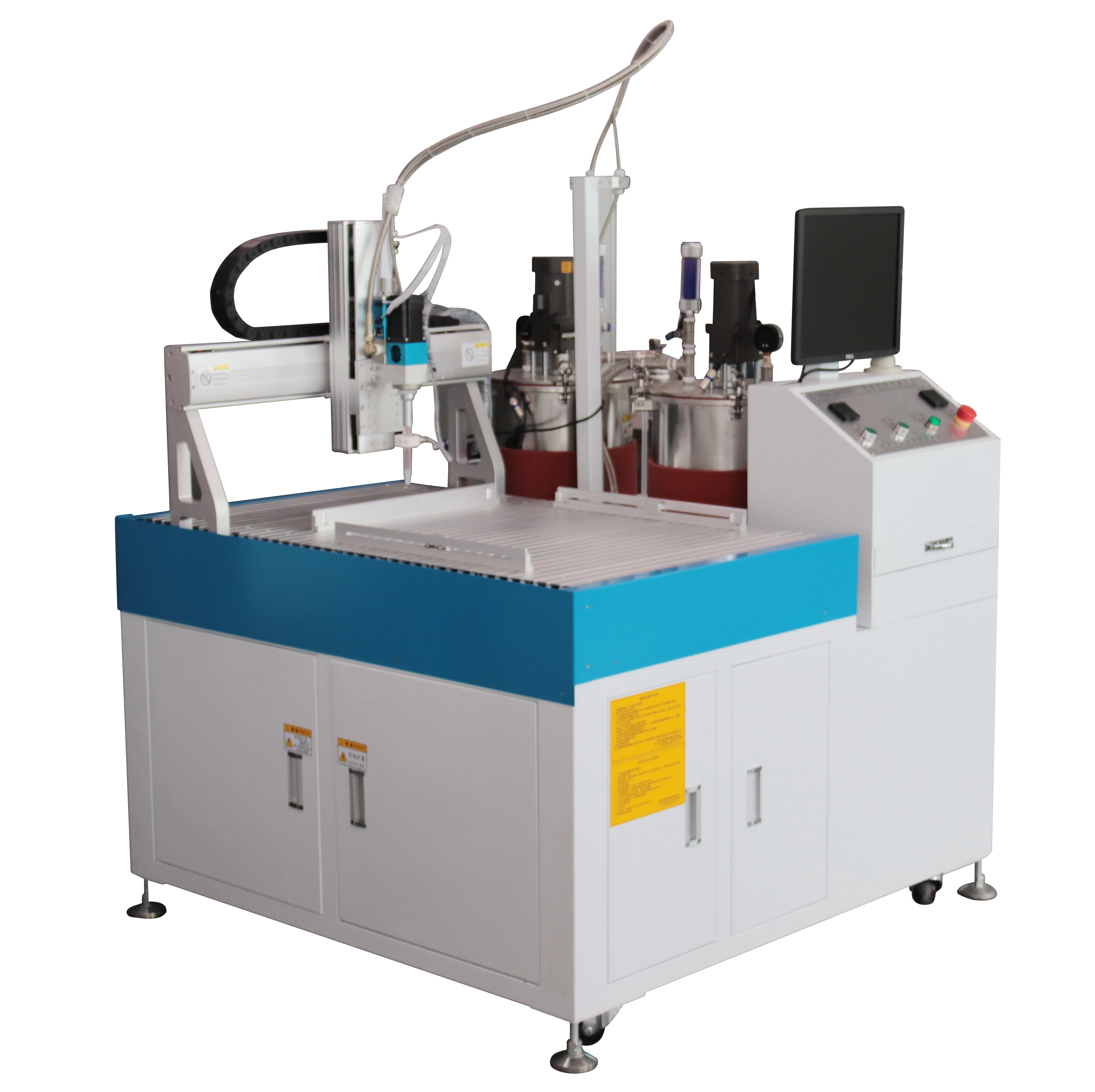 Durable design automatic dispense AB glue epoxy resin doming machine for stickers tags keychain