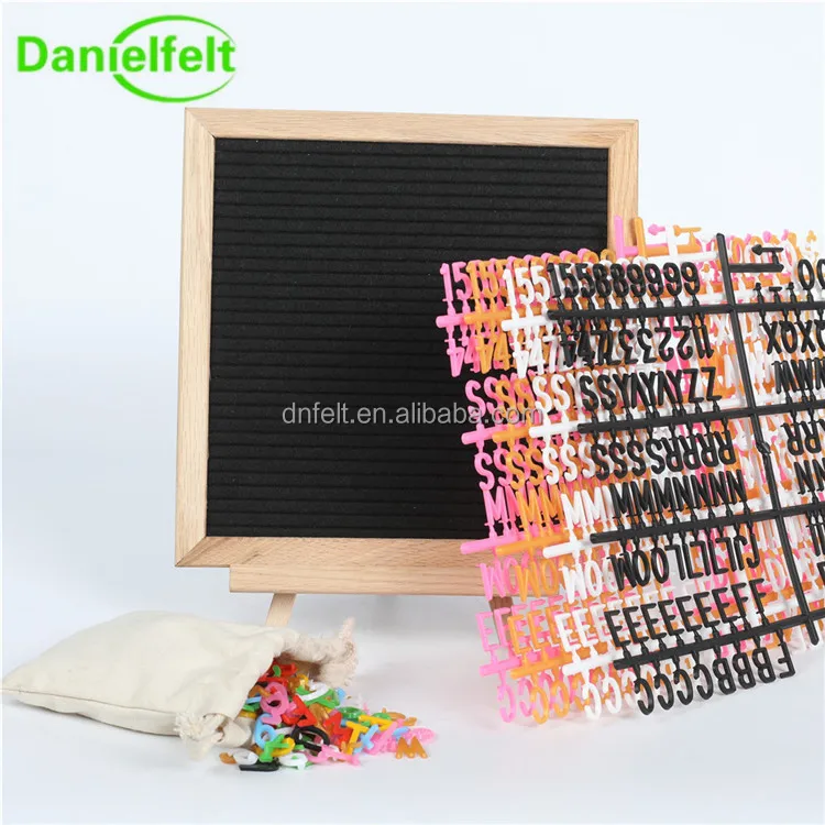 
China Supplier oak frame changeable magnetic black felt letter display board with custom stands letters 