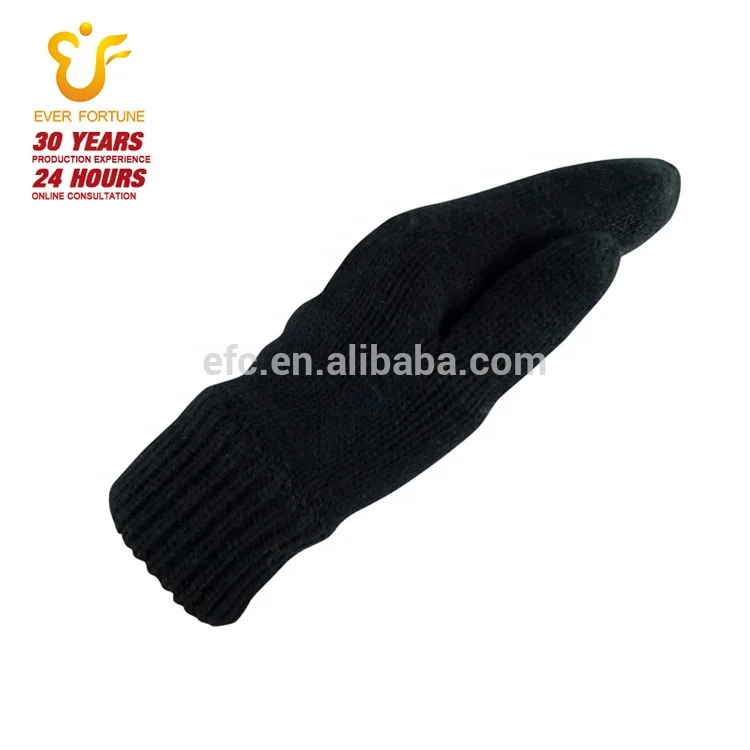 
100%acrylic fleece lined winter warm knit gloves mittens custom 