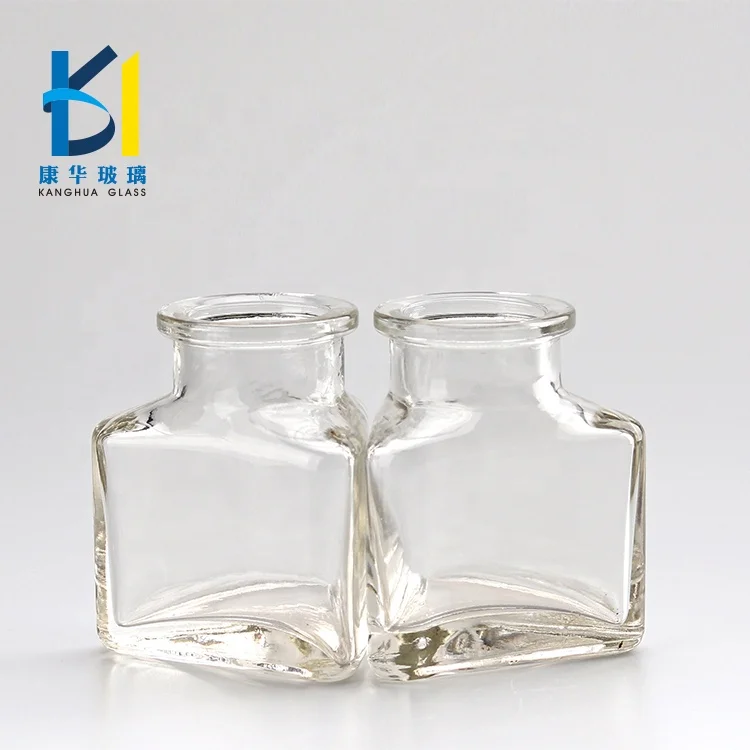 Triangular Shaped Glass Bottle Empty Bottles With Cork For Gift