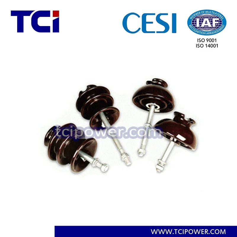 E95 Chinese manufacturer TCI high voltage porcelain pin insulator for Transmission line with spindle