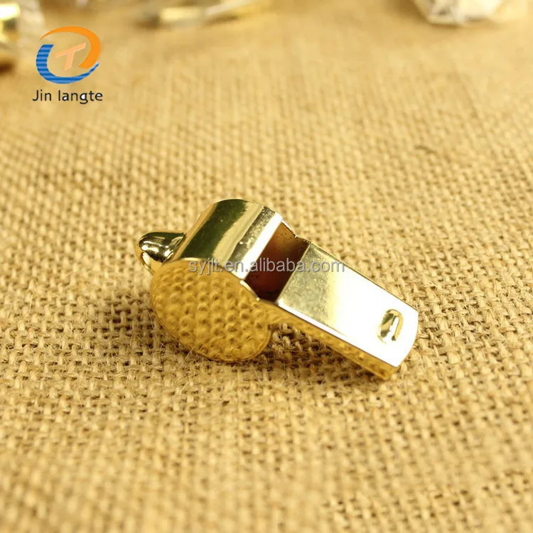 Wholesale OEM gold brass metal football basketball referee whistle