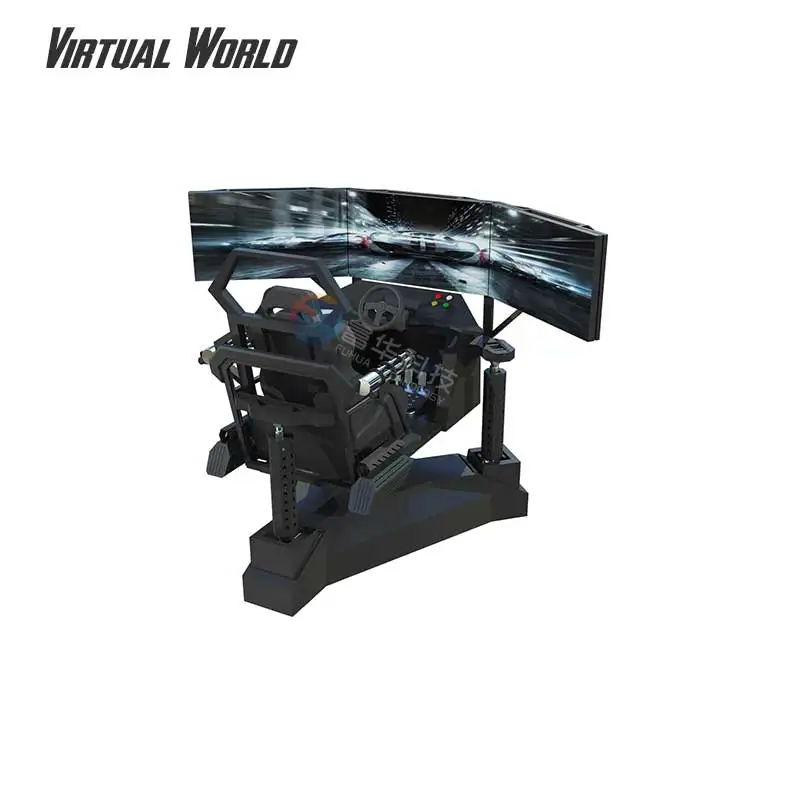 Amusement  Park Arcade Driving Game Machine  3 Dof Electric Motion Platform  3 Screen Racing Car Simulator