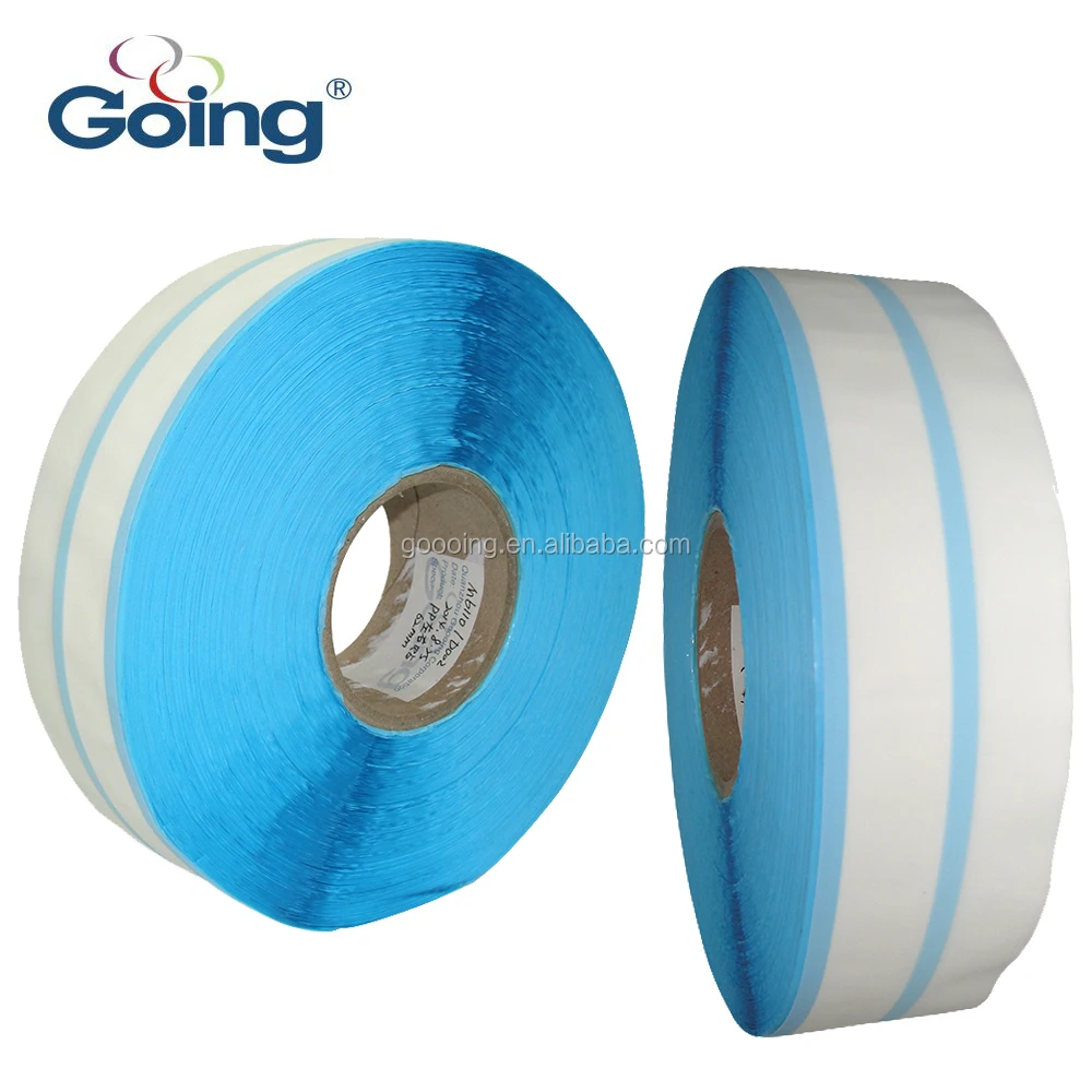 High quality PP Blue edge Adhesive Side Tape for baby &adult diaper,Closure tape, Baby diaper raw material