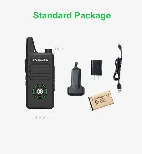 Anysecu Wln Ac-u2 Plus Mini Uhf 400-470 Mhz 5w With 16 Channels Kd-c1 Plustwo Way Radio Multiple Charger Walkie Talkie