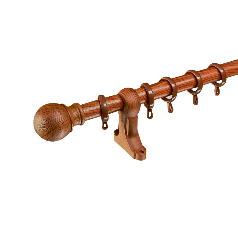 28mm diameter fancy wood like double aluminum alloy curtain rod