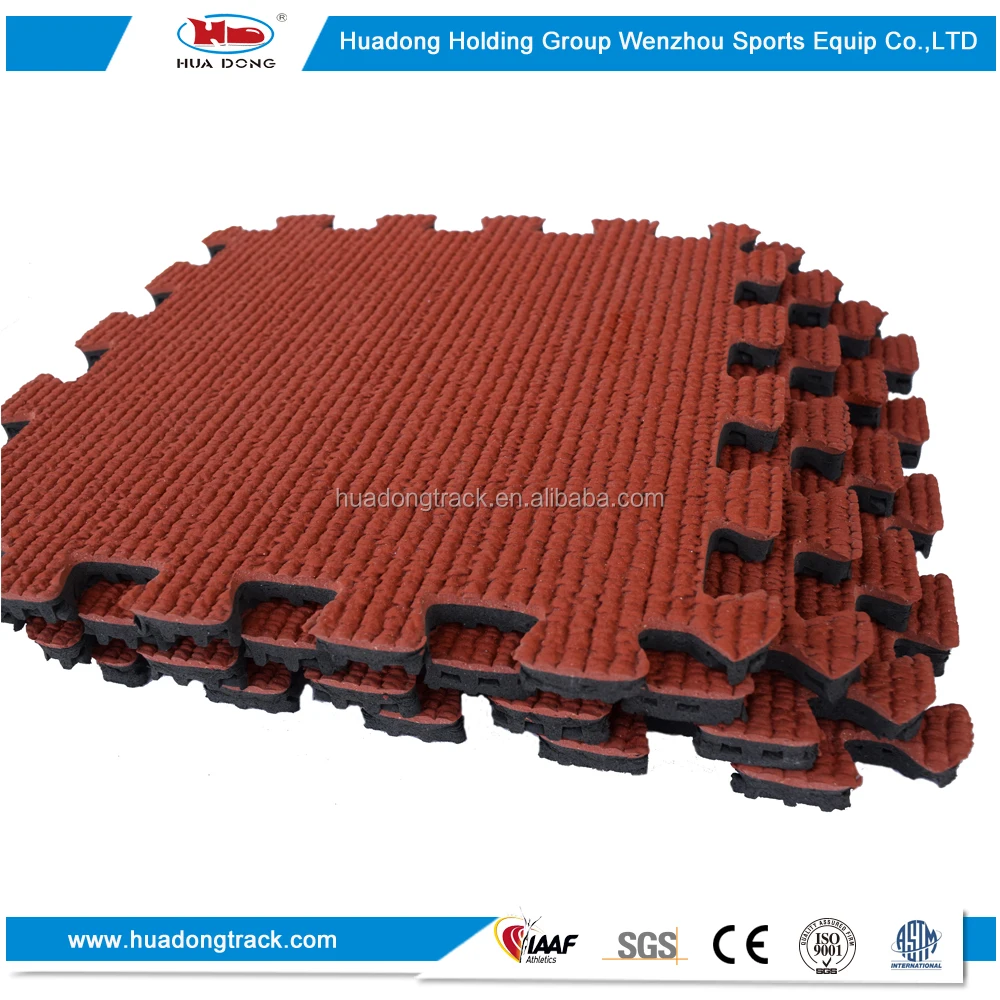
Recycled safety sports mat interlocking rubber flooring tile 