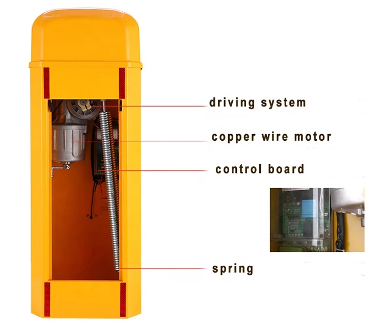 China Factory Price IP44 traffic barrier/ private car parking barrier Boom Security Gate 6m arm barrier gate