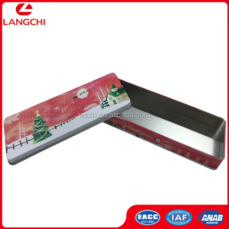 Customized Printed Colorful Rectangular Pencil Tin Box Tube ,Pen Tin Box