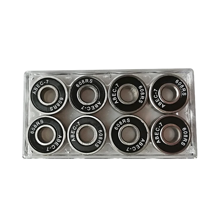 Wholesale Cheap 608 ABEC-7  skate longboard bearing with square plastic box