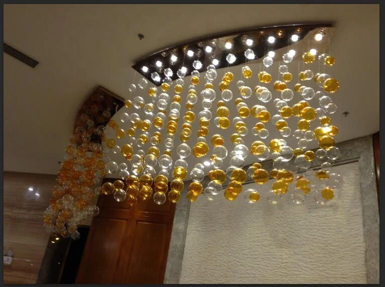 hotel bar light up ceiling decor glass bubble ball hanging hollow