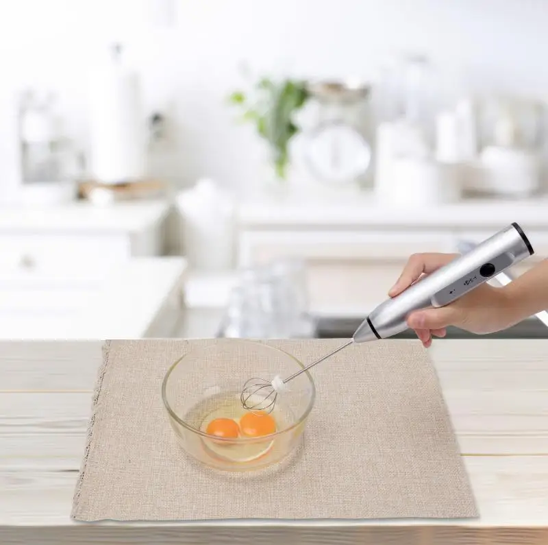 Stainless steel hand electric milk beater Mini coffee mixer milk foamer egg beater rechargeable milk frother