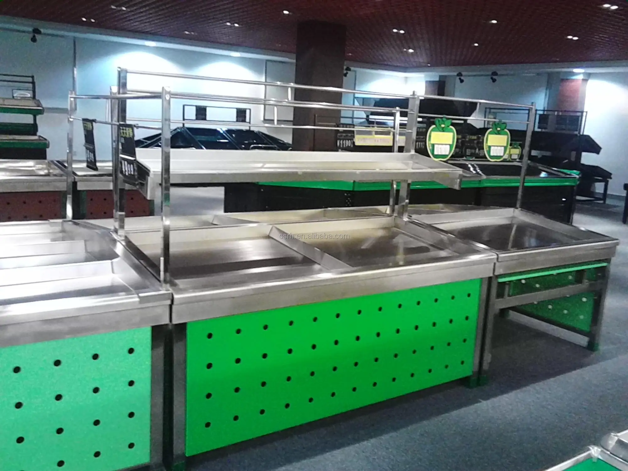 RH-VF-S5 2000*900*1500mm one layer stainless steel fruit and vegetable shelf