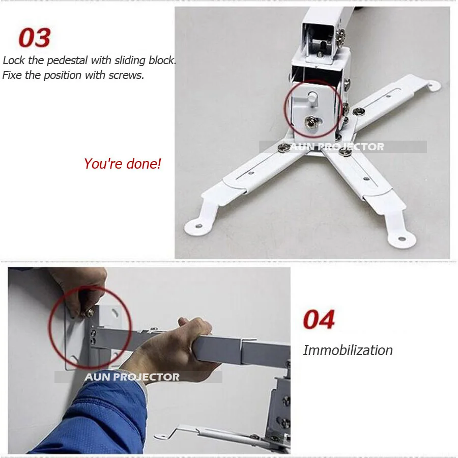 Регулируемый потолочный кронштейн AUN для проектора, нагрузка 5 кг, кронштейн для проектора на крышу