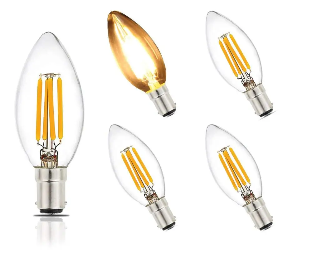 4W B15 bayonet base 5pack indoor outdoor decorative C35 led filament bulb