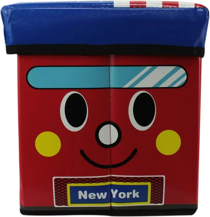 
Novelty Kids Stationery Books Storage Box With America Bus Design boite de rangement stool 